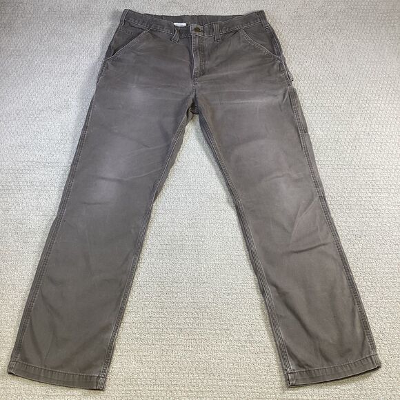 Carhartt Brown Work‎ Pants Men’s 38x34 B324 DFE Relaxed Fit Utility - Picture 1 of 8